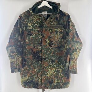 VTG German Army Bundeswehr Combat Parka Jacket Flecktarn Hooded Sz Gr. 7 US M